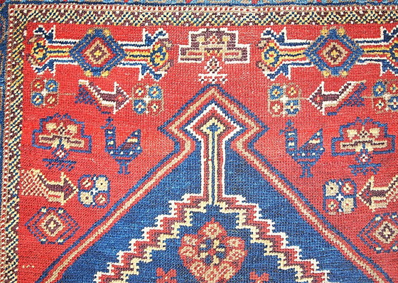 Image 1 of Alfombra persa Shiraz antigua hecha a mano, 97 cm x 180 cm (3,2' x 5,9'), década de 1920 - 1B223
