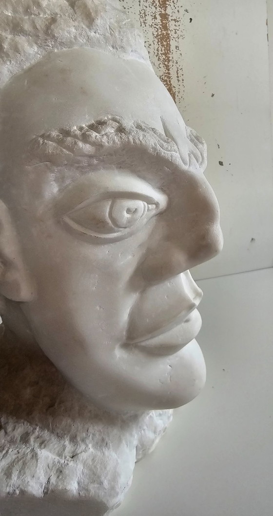 Image 1 of Tête d'homme, marbre blanc de Carrare 2022