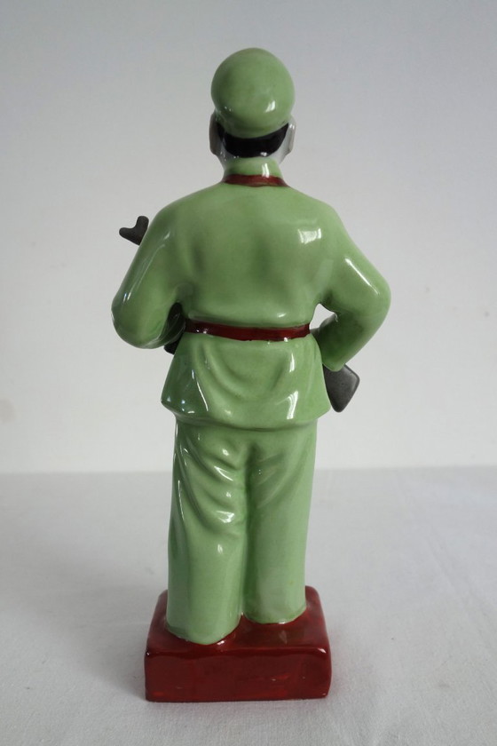 Image 1 of Chinese Porcelain Biscuit Soldier Figurine Statue - Cultural Revolution #4