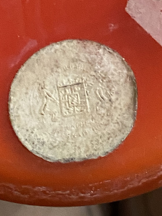 Image 1 of Vase Carlo Moretti en satin orange et blanc 24,5 cm