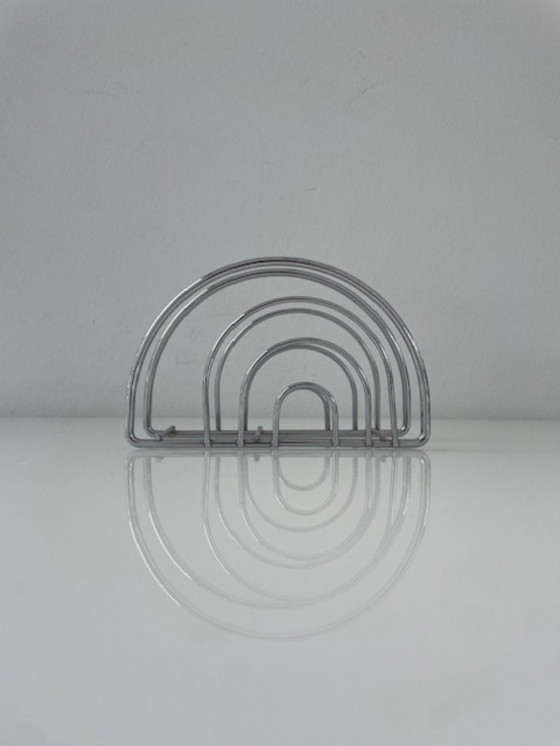 Image 1 of Porta tovaglioli cromato postmoderno con archi