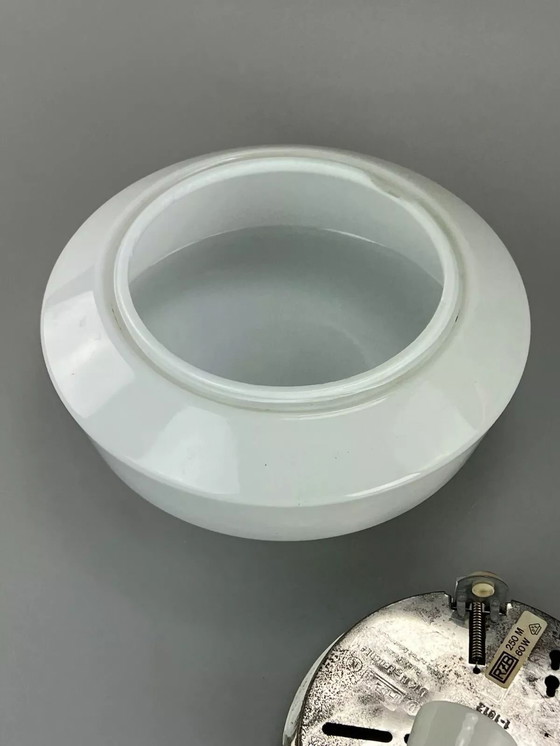 Image 1 of 50er 60er Jahre Lampe Leuchte Plafoniere Milchglas Mid Century Glas Design RZB