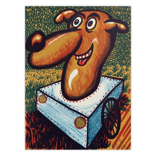 Hervé DI ROSA Mécanimal Signed lithograph 2008