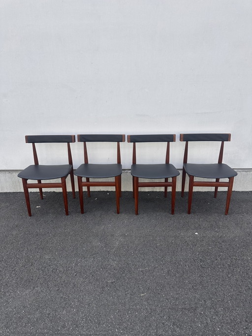 Set van 4 Scandinavische teakhouten stoelen van Hans Olsen voor Frem Røjle – Denemarken, jaren 60