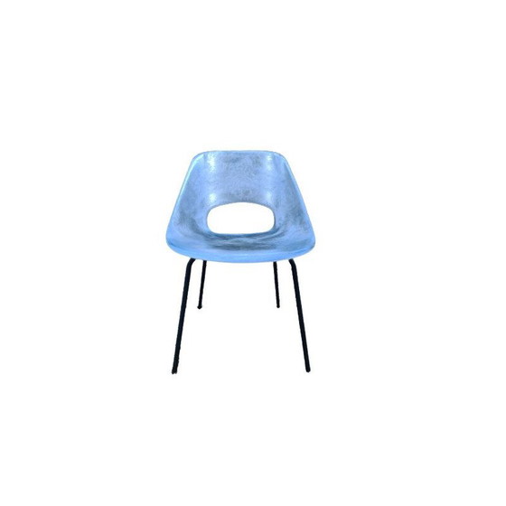 Image 1 of Set of 3 vintage aluminum chairs by Pierre Guariche for Steiner, France 1953