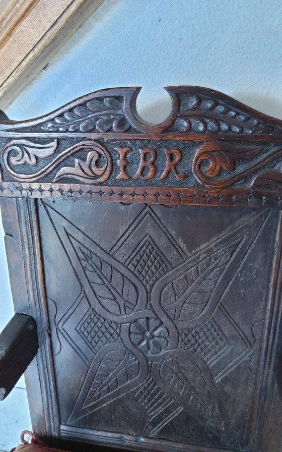 Antique Armchair 1659, Velvet, Wood, Brown (photo 10 of 11)