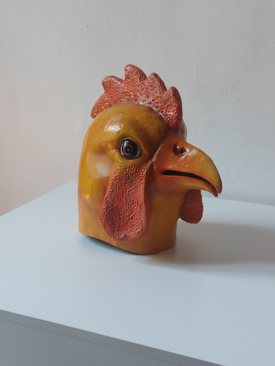 Image 1 of Old theater mask, children's papier-mâché, prop, chicken