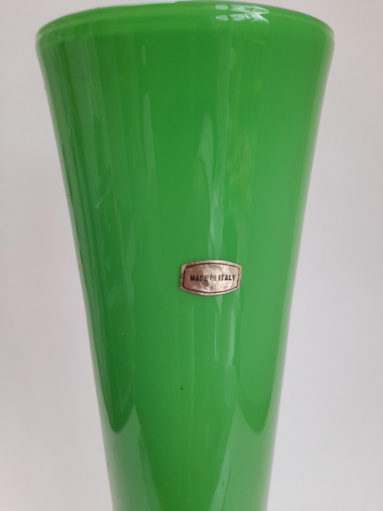 Image 1 of Large green vase in Italian opaline glass