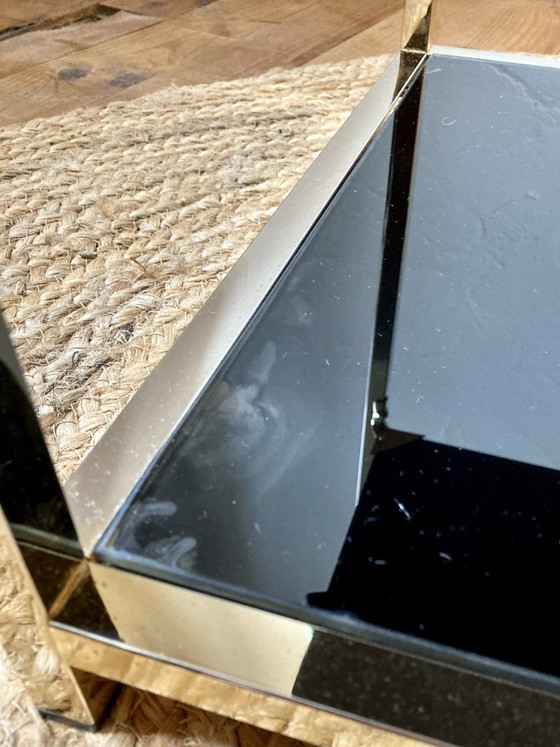 Image 1 of Gold-plated metal side table, in the style of the Jansen company, 1970s