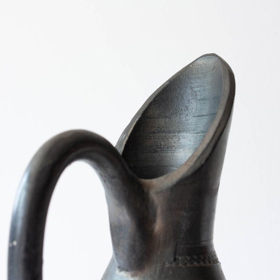 Image 1 of Vintage Handmade Black Pottery Vase from Bisalhaes, 1960's