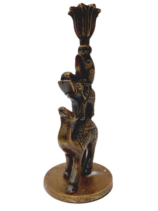 Vintage Brass Figurine - Candlestick Holder