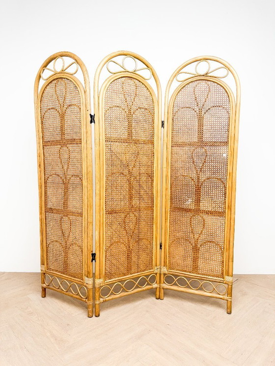 Image 1 of rattan folding screen