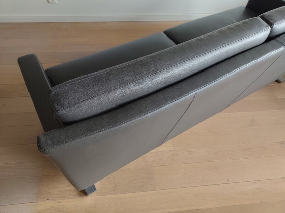 Image 1 of Leolux 3- en 2,5-zit in grijs kalfsleer