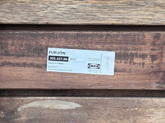Image 1 of IKEA FURUÖN tuinset met tafel, 2 stoelen en 2 krukjes, gemaakt van acaciahout.