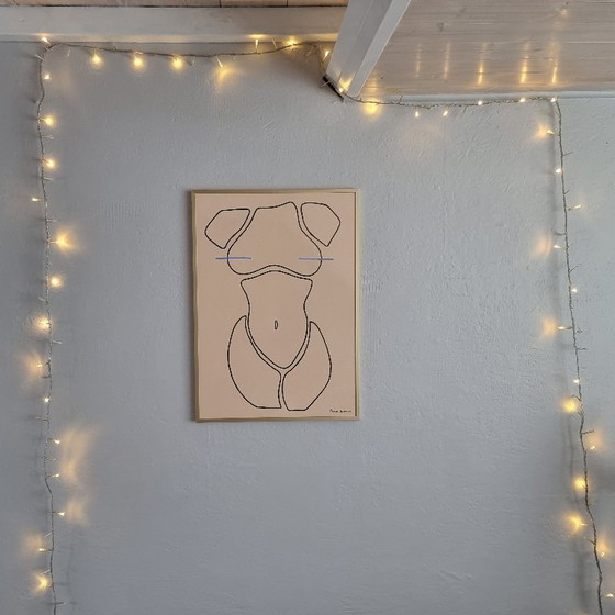 Image 1 of Frances Eckhardt - A2 size frame with artwork hand-painted figurative body modern art