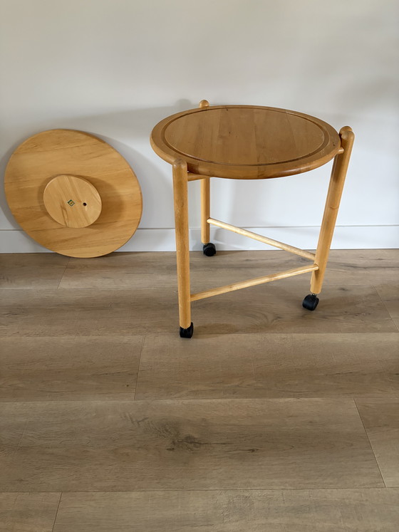 Image 1 of Inklapbare vintage Deense trolley “Lazy Susan” 