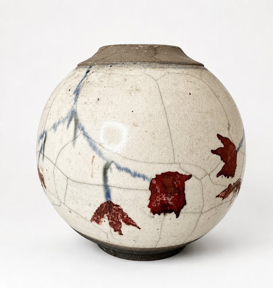 Image 1 of Hein Severijn's Raku Vase 1983 – Signed Dutch Studio Ceramics