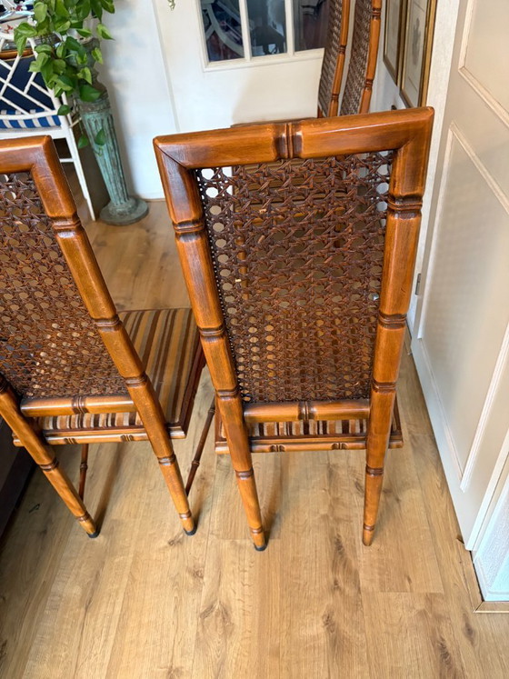 Image 1 of 4 sedie da pranzo vintage in finto bambù, anni '60