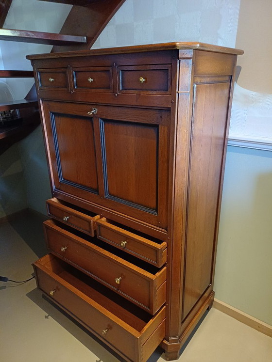 Image 1 of Cherry wood secretary desk with drawers