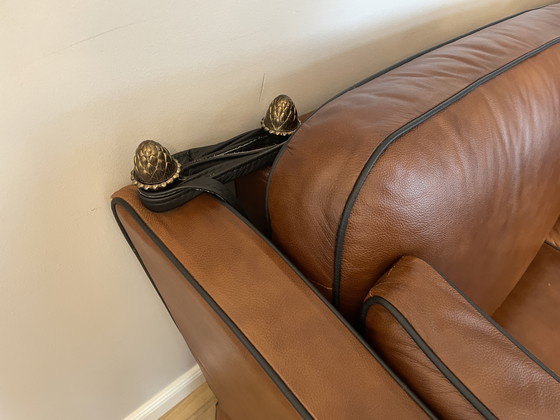 Image 1 of Leren geleefde kasteelbank 