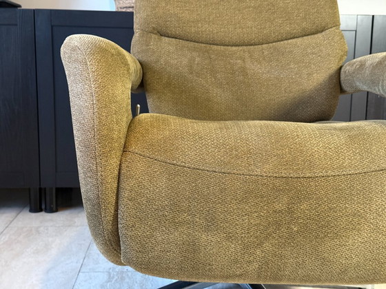 Image 1 of Poltrona reclinabile originale Hukla, da pavimento, in tessuto, verde, come nuova.