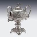 Samovar antico in argento massiccio di Guglielmo IV, opera di Sebastian Crespell II, 1837.