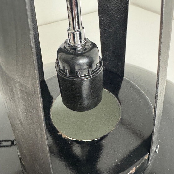 Coppia di Lampade a sospensione MAZDA smaltate antiche 44 cm Industriale, Metallo, Nero, Industrieel (foto 10 di 13)
