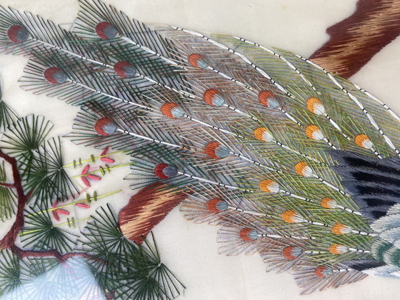 Image 1 of Antieke zijden draadschildering