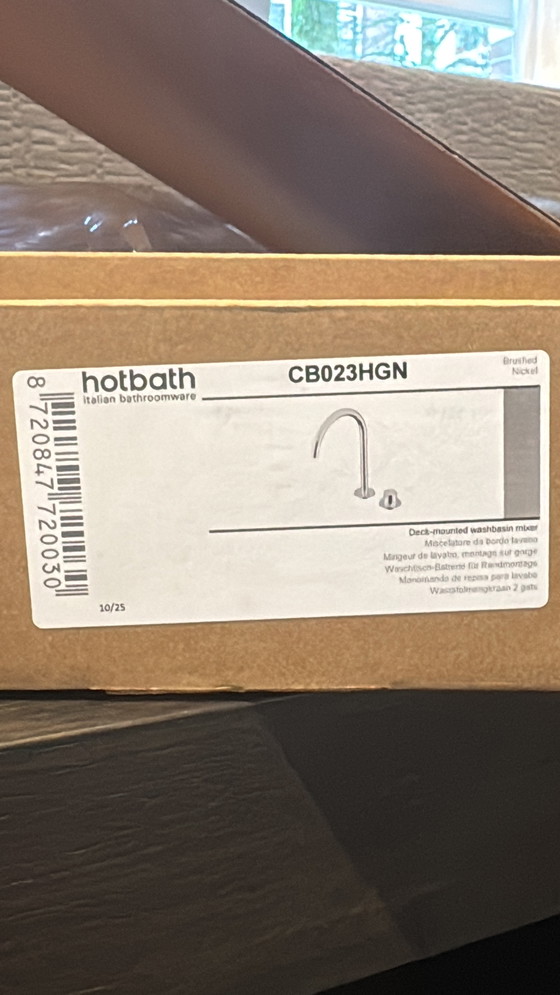 Image 1 of Miscelatore lavabo Hotbath nichel spazzolato 2 pezzi