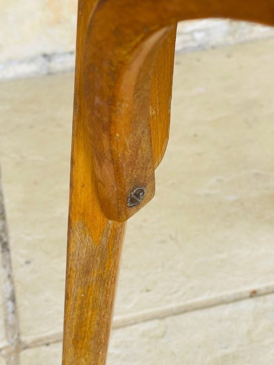 Image 1 of Vintage gebogen houten kruk uit het midden van de vorige eeuw van Baumann uit de jaren 1950.
