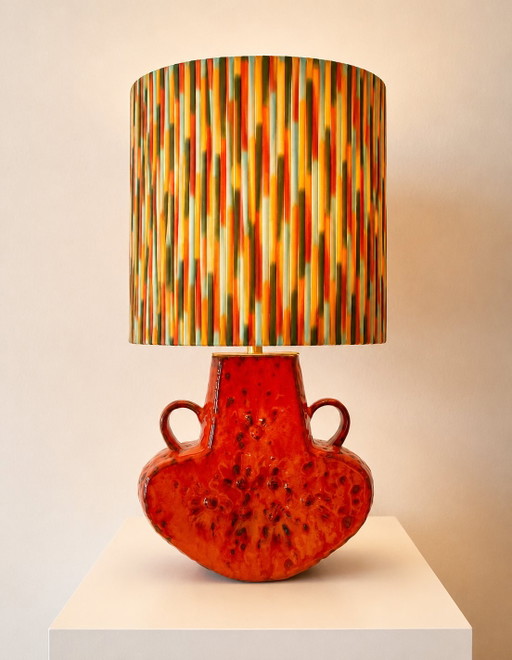 1970s Pop Art table lamp, upcycled from West Germany, vase