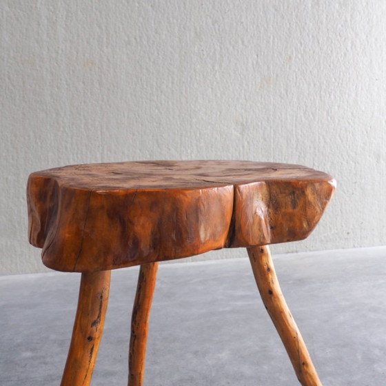 Vintage Franse bijzettafel van iepenhout in een koffer – Wood (photo 13 of 21)