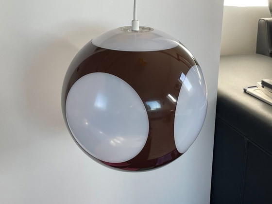 Lampada Space Age Massive Bug Eye, Modello Sfera Marrone, Vintage, Retro, Lampade a sospensione, Plastica (foto 3 di 10)