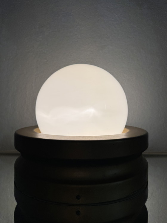 Image 1 of Kugellampe Opalinbasis vergoldet 70er Jahre