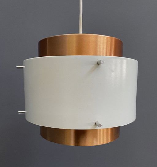Lampe suspendue en métal, blanc et laiton par VEB 1960s