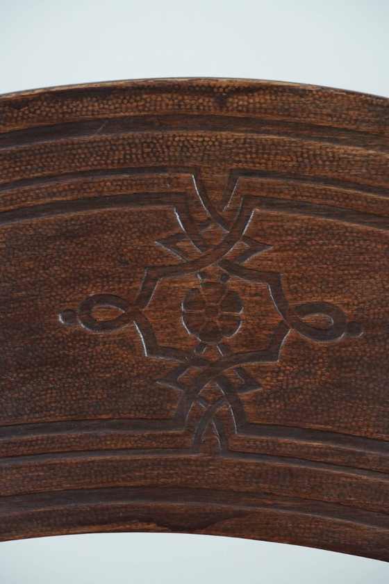 Image 1 of 5 sedie da bistrot Cosmos in legno vintage con splendida intaglio