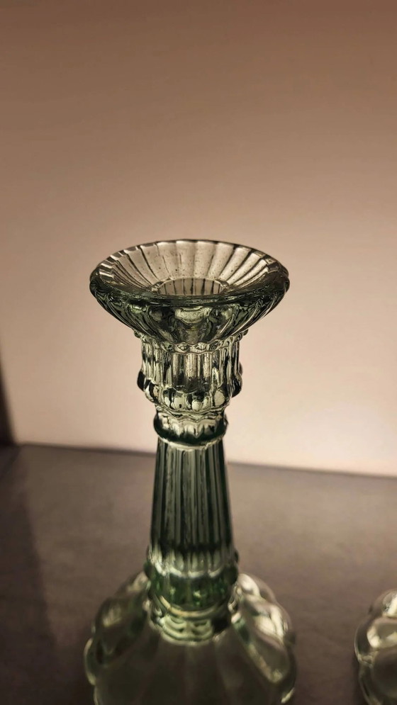 2 Glass candle holders – Crystal, Vintage (photo 5 of 9)