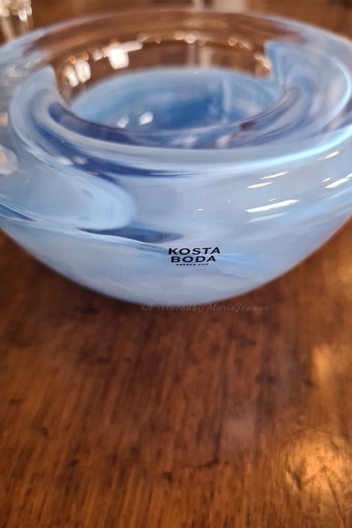 1x Kosta Boda Atoll tea light holder beautiful light blue.