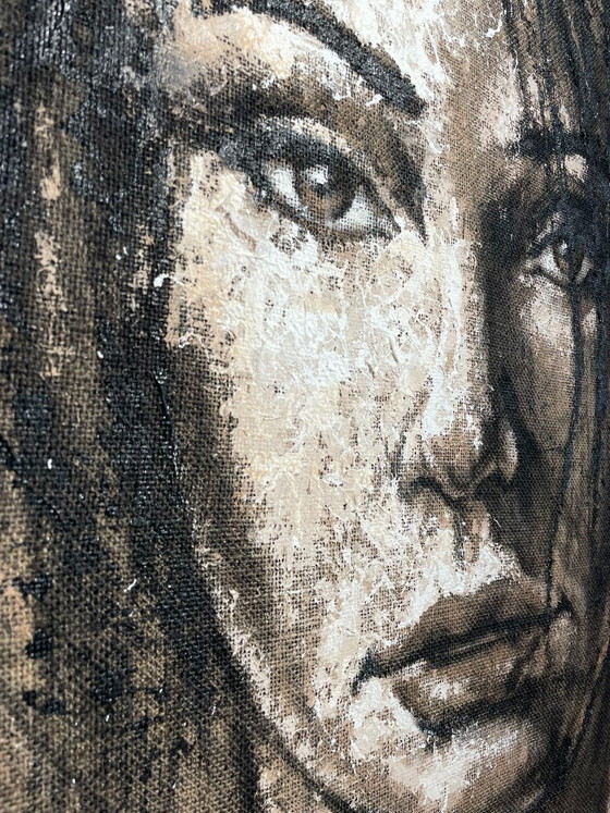 Image 1 of René Rikkelman - painting on jute on linen
