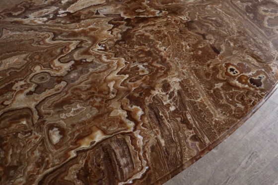 Oval Onyx Marble Dining Table By Angelo Mangiarotti, Italy, 1970s – Iron, Vintage (photo 12 of 14)