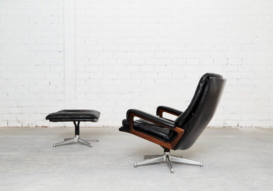 Image 1 of Vintage loungestoel en voetenbank van André Vandenbeuck voor Strässle