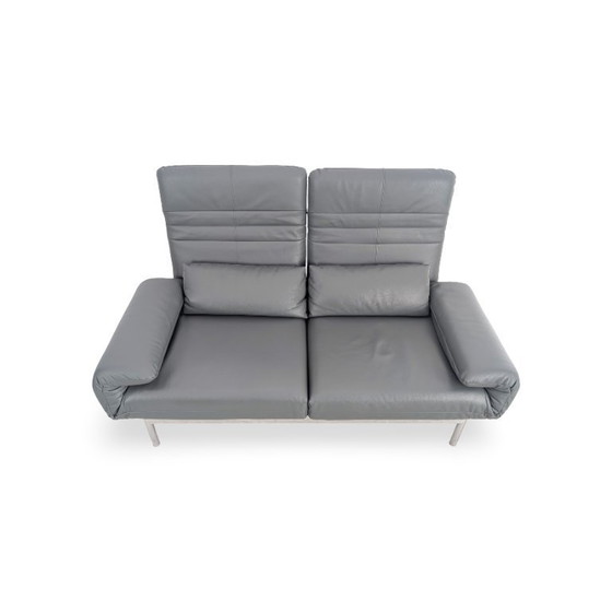 Image 1 of Original Rolf Benz Plura Sofa, designer couch, leather, two-seater, grey