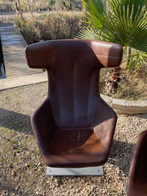 Image 1 of Pair of Moroso Italian design swivel armchairs