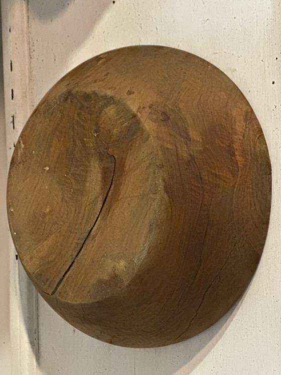 Large vintage solid wood bowl – Catchall – Centerpiece – 31 cm – Table accessories (photo 9 of 15)