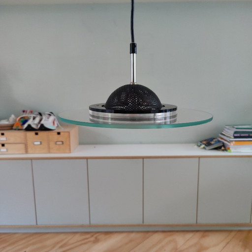 Suspension UFO de Harco Loor Design (petite taille), fin des années 1970 – hanglampen, Glass, Metal (photo 2 of 10)