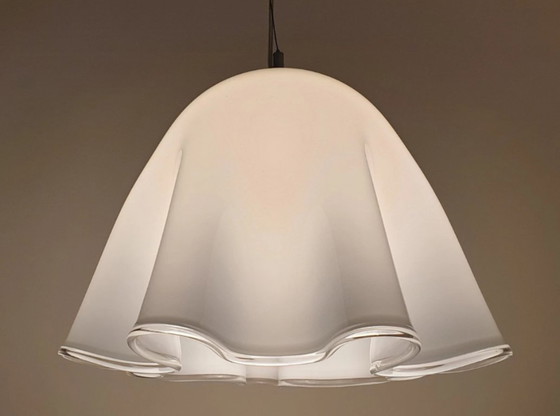 Image 1 of 2 large pendant lamps - Murano glass - model Fazeletto