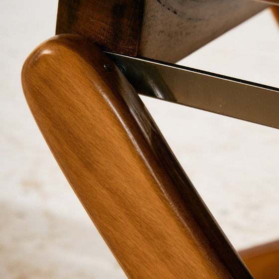 Image 1 of MK11199 Poltrona in faggio con rivestimento in pelle