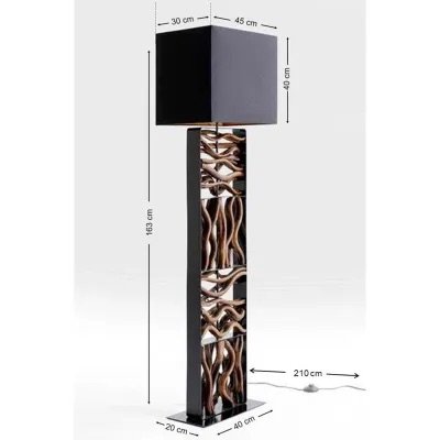 Stehleuchte Kare Design, Modell nature wave, Stehleuchten, Glas, Metall, Schwarz (Foto 5 von 6)