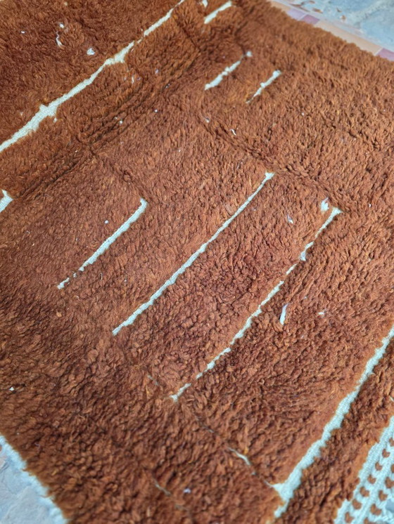 Image 1 of Small brown Moroccan Beni Ourain plush rug 164 x 103 cm 
