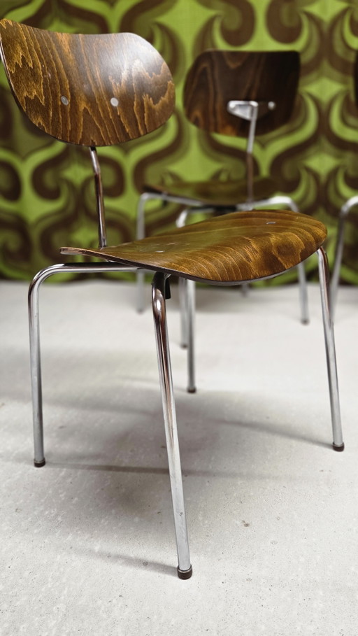 4 Se 68 stoelen Egon Eiermann voor Wilde+Spieth